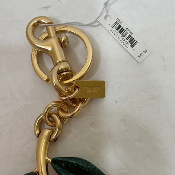 NEW WITH TAGS COACH SIGNATURE CHERRY BAG CHARM PINK - Picture 5 of 11